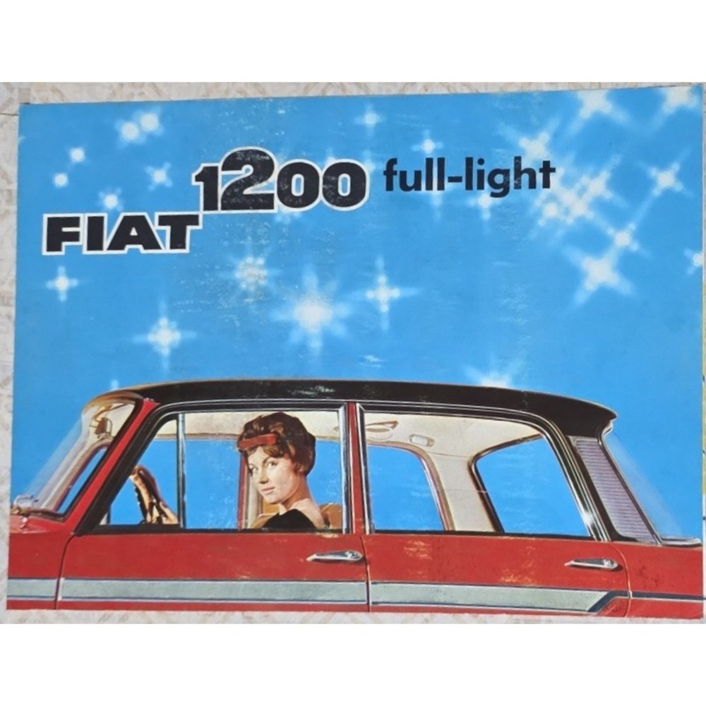 Vintage FIAT 1200 Full Light Saloon Car Brochure 1960s Advertising
